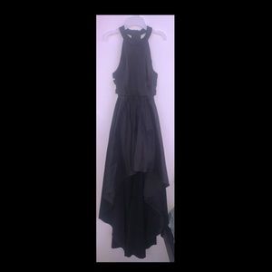 Black halter high low dress